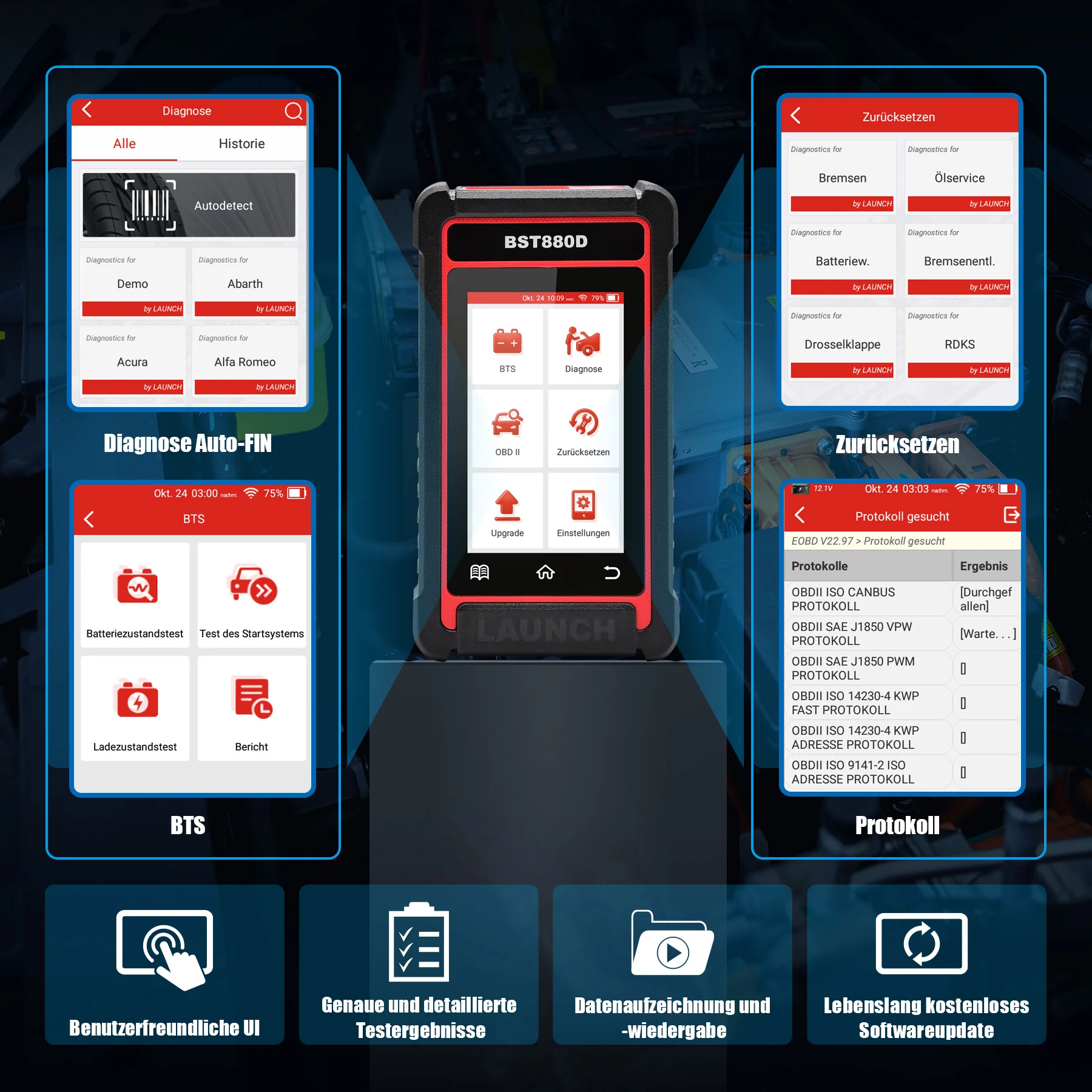 BST-880D OBDII/ Batterie Diagnosegerät - Image 4