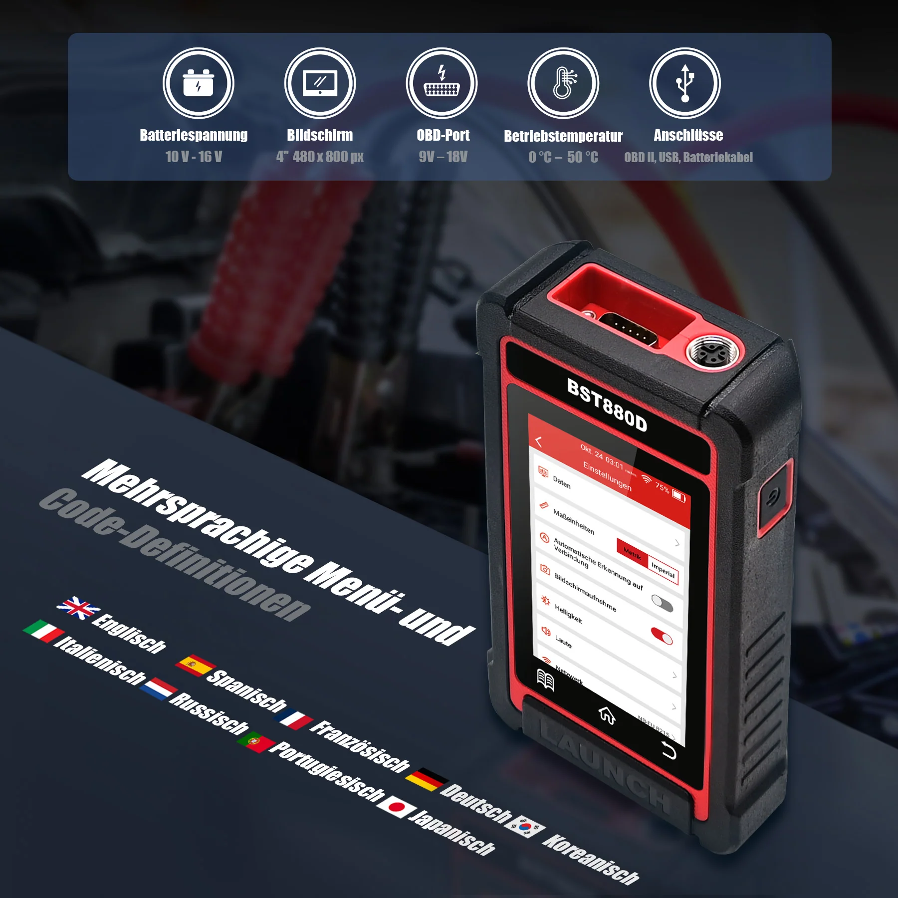 BST-880D OBDII/ Batterie Diagnosegerät - Image 5