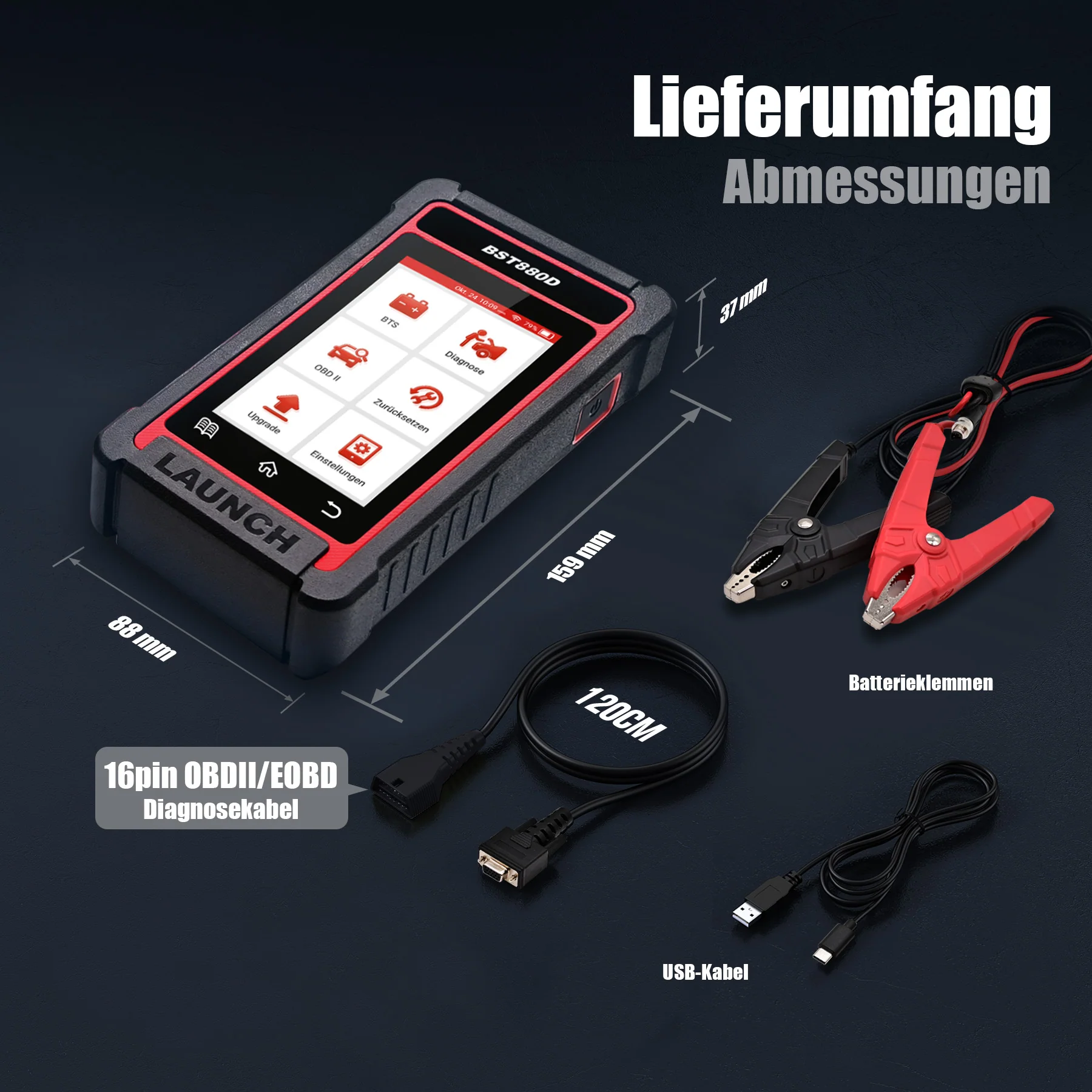 BST-880D OBDII/ Batterie Diagnosegerät - Image 6